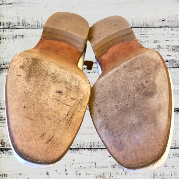 Vintage 80's Mens Dress Loafer White Leather Snake Print Queen French 10.5 ASIS - Picture 10 of 15